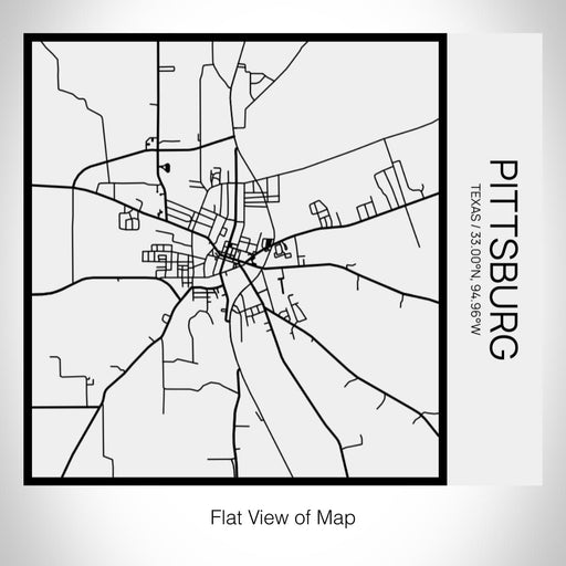 Rendered View of Pittsburg Texas Map on 17oz Stainless Steel Insulated Tumbler in Matte White with Tactile Lines