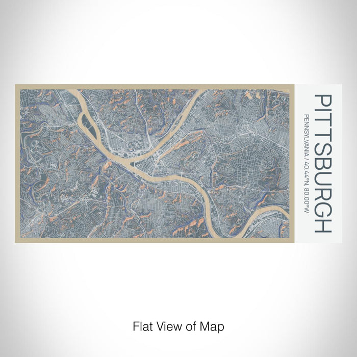 Rendered View of Pittsburgh Pennsylvania Map on 17oz Stainless Steel Insulated Bottle with printed afternoon style map