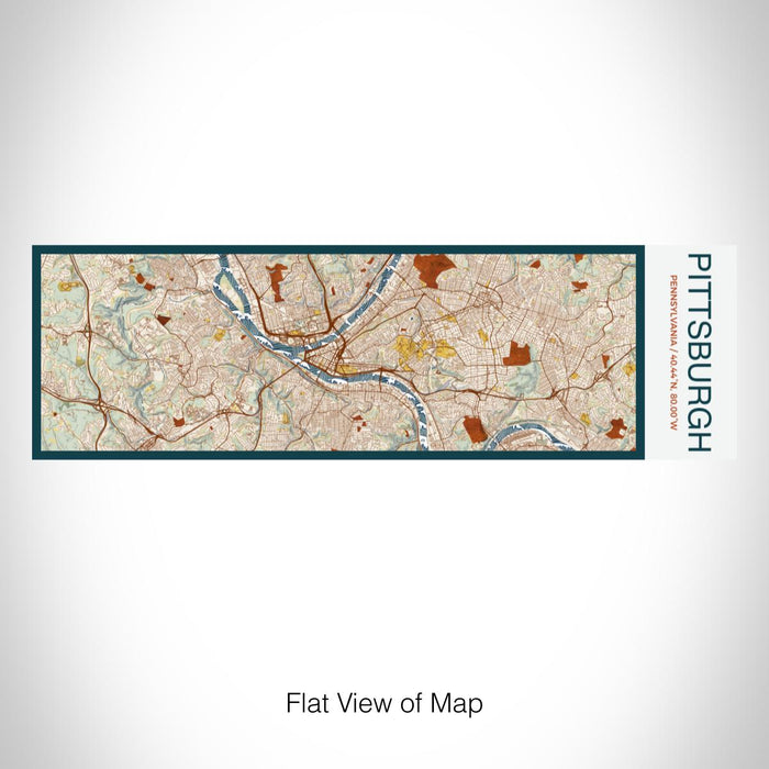 Rendered View of Pittsburgh Pennsylvania Map on 10oz Stainless Steel Insulated Cup in Woodblock with Sliding Lid