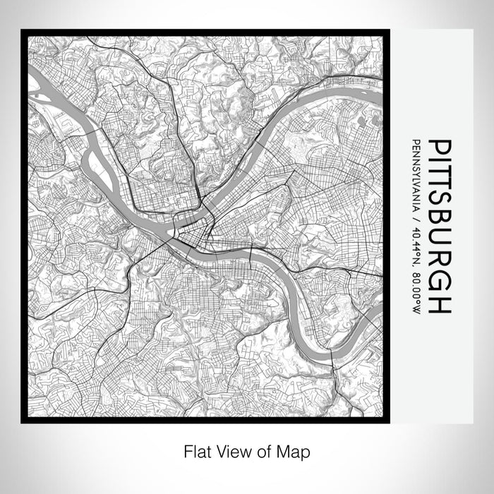 Rendered View of Pittsburgh Pennsylvania Map on 17oz Stainless Steel Insulated Tumbler in Classic Map Style