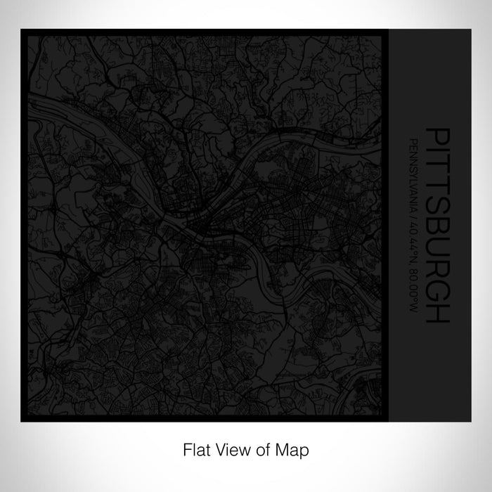 Rendered View of Pittsburgh Pennsylvania Map on 17oz Stainless Steel Insulated Tumbler in Matte Black with Tactile Lines