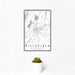 12x18 Pittsfield Massachusetts Map Print Portrait Orientation in Classic Style With Small Cactus Plant in White Planter