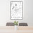 24x36 Pittsfield Massachusetts Map Print Portrait Orientation in Classic Style Behind 2 Chairs Table and Potted Plant