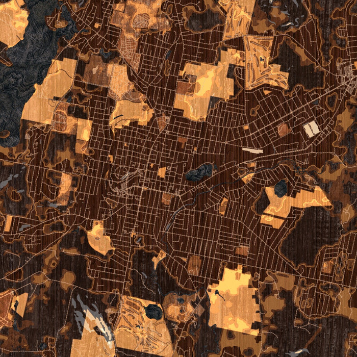 Pittsfield Massachusetts Map Print in Ember Style Zoomed In Close Up Showing Details