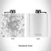 Rendered View of Pittsfield Massachusetts Map Engraving on 6oz Stainless Steel Flask in White