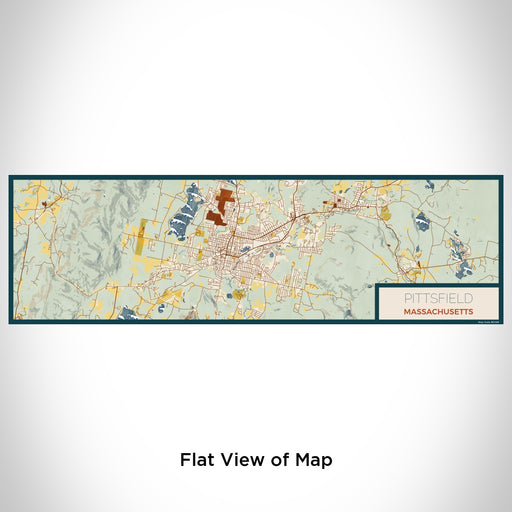 Flat View of Map Custom Pittsfield Massachusetts Map Enamel Mug in Woodblock