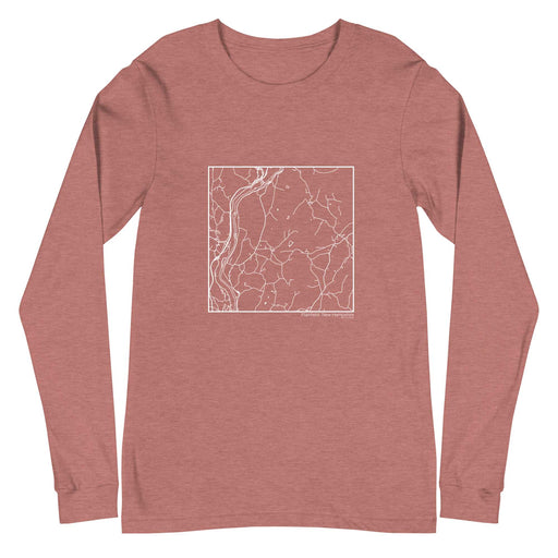 Plainfield New Hampshire  Map Unisex Long-Sleeve T-shirt with City inscription in Heather Mauve