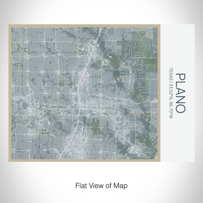 Rendered View of Plano Texas Map on 20oz Stainless Steel Insulated Bottle with Bamboo Top with printed afternoon style map