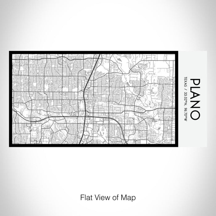 Rendered View of Plano Texas Map on 17oz Stainless Steel Insulated Bottle with printed classic style map
