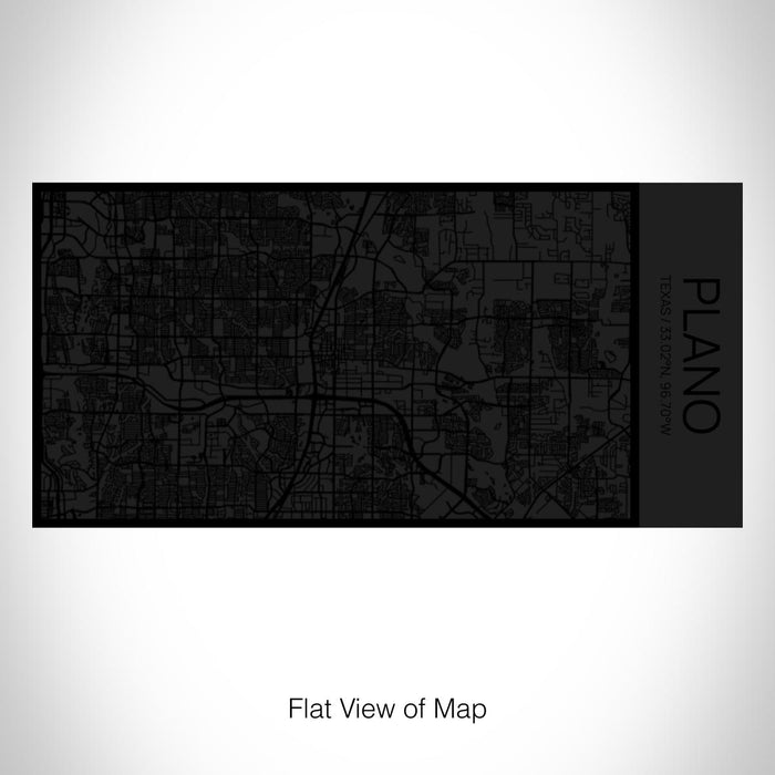 Rendered View of Plano Texas Map on 17oz Stainless Steel Insulated Cola Bottle in Stainless in Matte Black