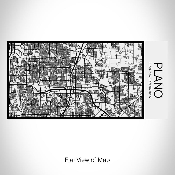 Rendered View of Plano Texas Map on 17oz Stainless Steel Insulated Cola Bottle in Stainless in Matte White