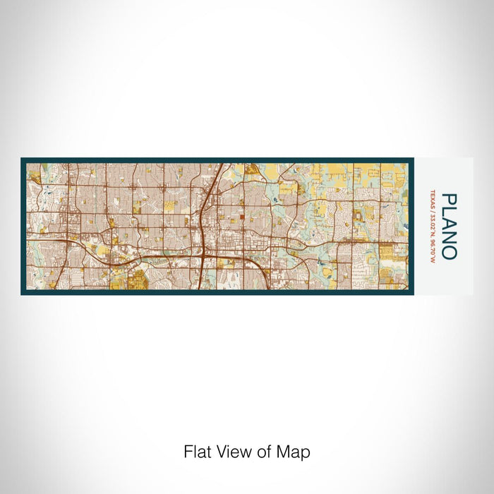 Rendered View of Plano Texas Map on 10oz Stainless Steel Insulated Cup in Woodblock with Sliding Lid