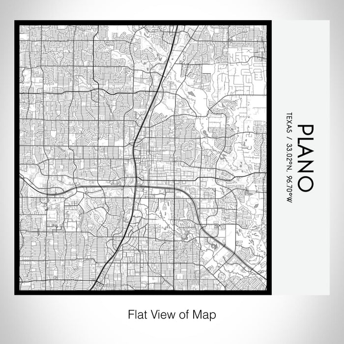 Rendered View of Plano Texas Map on 17oz Stainless Steel Insulated Tumbler in Classic Map Style