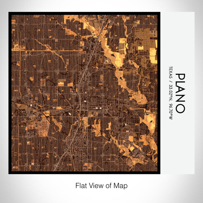 Rendered View of Plano Texas Map on 17oz Stainless Steel Insulated Tumbler in Ember Map Style