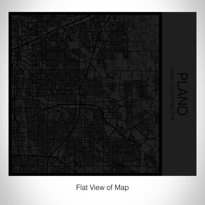Rendered View of Plano Texas Map on 17oz Stainless Steel Insulated Tumbler in Matte Black with Tactile Lines