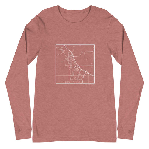 Platte City Missouri  Map Unisex Long-Sleeve T-shirt with City inscription in Heather Mauve