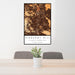 24x36 Pleasant Hill California Map Print Portrait Orientation in Ember Style Behind 2 Chairs Table and Potted Plant