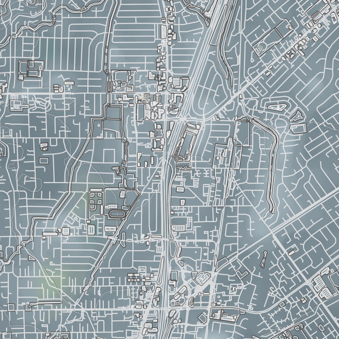 Pleasant Hill California Map Print in Afternoon Style Zoomed In Close Up Showing Details