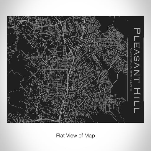 Rendered View of Pleasant Hill California Map on 20oz Stainless Steel Insulated Bottle with Bamboo Top in Black