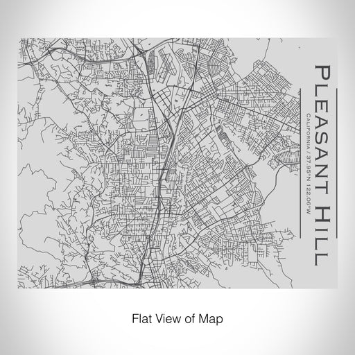 Rendered View of Pleasant Hill California Map on 20oz Stainless Steel Insulated Bottle with Bamboo Top