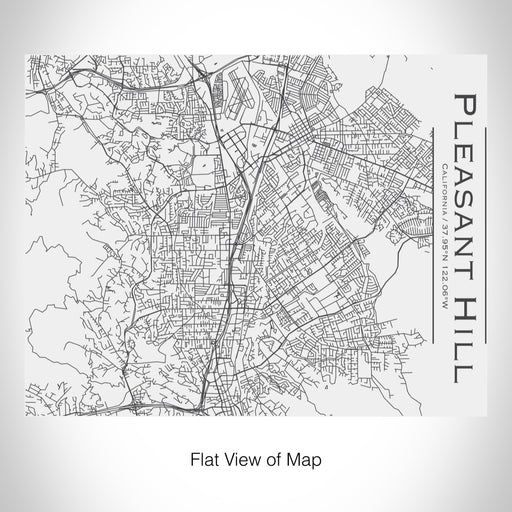 Rendered View of Pleasant Hill California Map on 20oz Stainless Steel Insulated Bottle with Bamboo Top in White