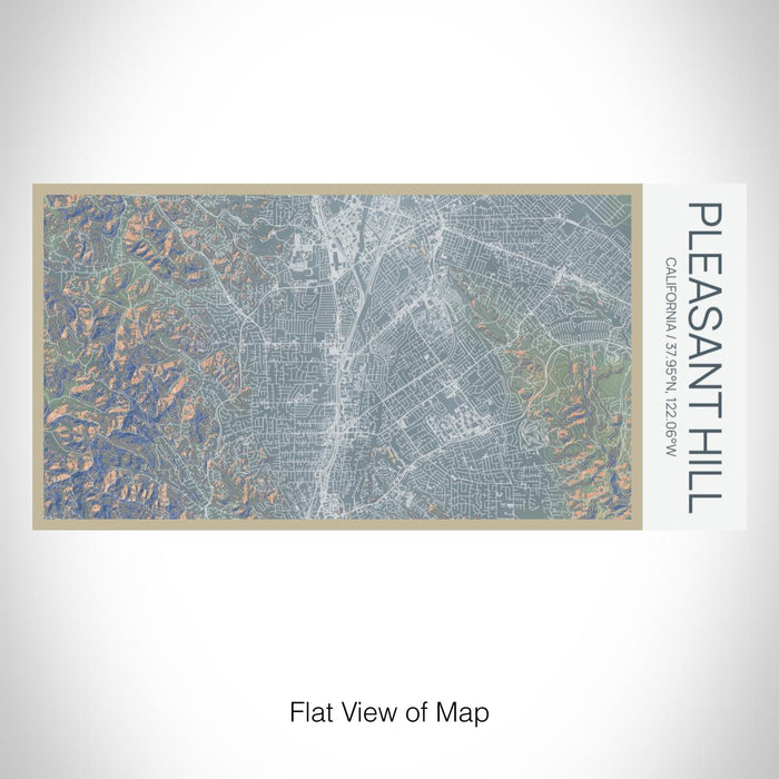 Rendered View of Pleasant Hill California Map on 17oz Stainless Steel Insulated Bottle with printed afternoon style map