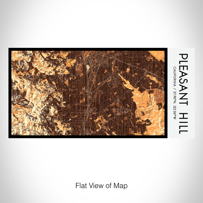 Rendered View of Pleasant Hill California Map on 17oz Stainless Steel Insulated Bottle with printed ember style map