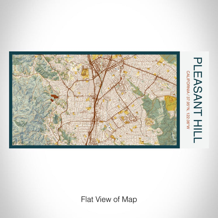 Rendered View of Pleasant Hill California Map on 17oz Stainless Steel Insulated Bottle with printed woodblock style map