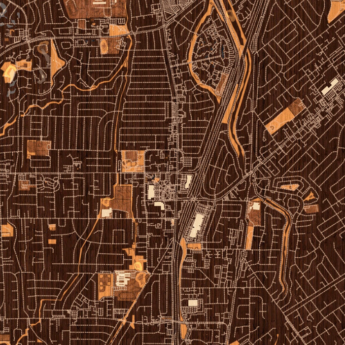 Pleasant Hill California Map Print in Ember Style Zoomed In Close Up Showing Details