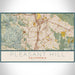Pleasant Hill California Map Print Landscape Orientation in Woodblock Style With Shaded Background
