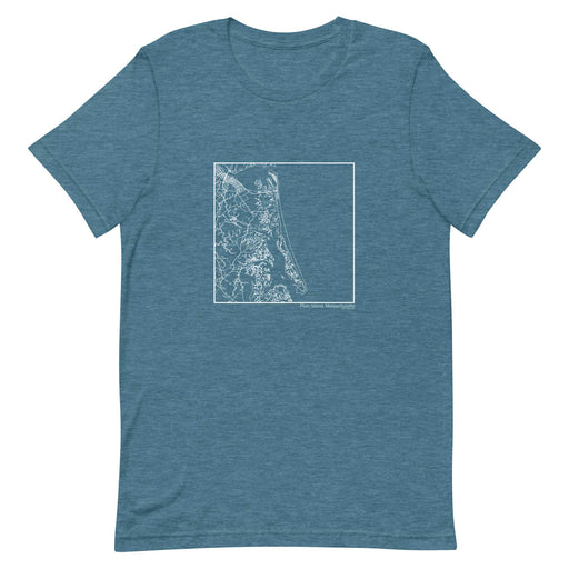 Plum Island Massachusetts  Map Unisex T-Shirt with City inscription in Heather Teal