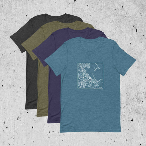 Plymouth Massachusetts  Map Unisex T-Shirts in Multiple Colors