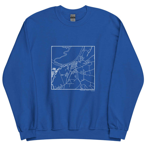 Plymouth North Carolina  Map Unisex Crewneck Sweater with City inscription in Royal Blue