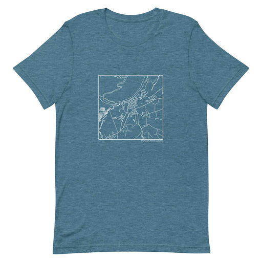 Plymouth North Carolina  Map Unisex T-Shirt with City inscription in Heather Teal