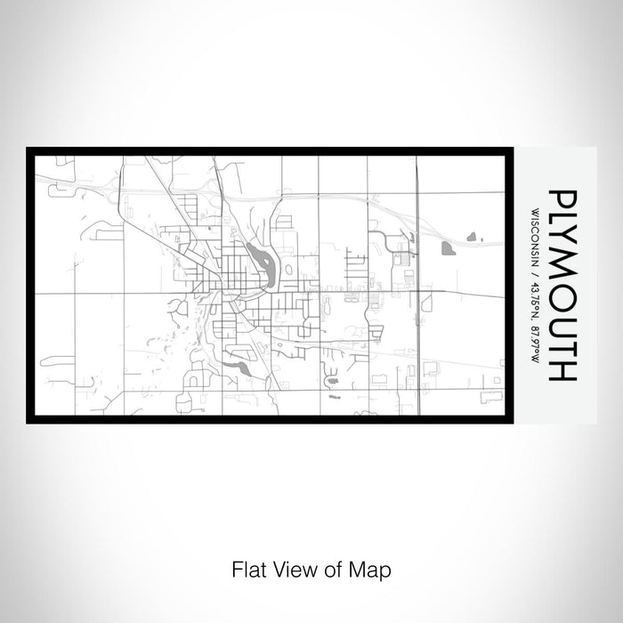 Rendered View of Plymouth Wisconsin Map on 17oz Stainless Steel Insulated Bottle with printed classic style map