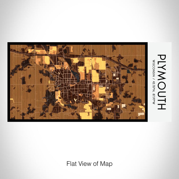 Rendered View of Plymouth Wisconsin Map on 17oz Stainless Steel Insulated Bottle with printed ember style map