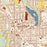 Plymouth Wisconsin Map Print in Woodblock Style Zoomed In Close Up Showing Details