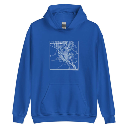 Pocatello Idaho  Map Unisex Hoodie Sweater with City inscription in Royal Blue