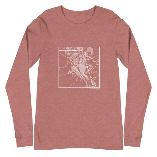 Pocatello Idaho  Map Unisex Long-Sleeve T-shirt with City inscription in Heather Mauve