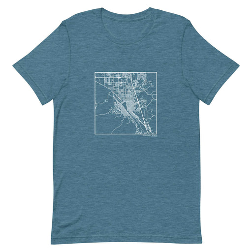 Pocatello Idaho  Map Unisex T-Shirt with City inscription in Heather Teal