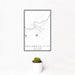 12x18 Pocomoke City Maryland Map Print Portrait Orientation in Classic Style With Small Cactus Plant in White Planter