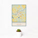 12x18 Pocomoke City Maryland Map Print Portrait Orientation in Woodblock Style With Small Cactus Plant in White Planter