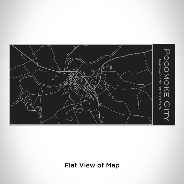 Rendered View of Pocomoke City Maryland Map Engraving on 17oz Stainless Steel Insulated Cola Bottle in Black