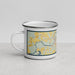 Left View Custom Pocomoke City Maryland Map Enamel Mug in Woodblock