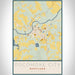 Pocomoke City Maryland Map Print Portrait Orientation in Woodblock Style With Shaded Background