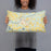 Person holding 20x12 Custom Pocomoke City Maryland Map Throw Pillow in Woodblock