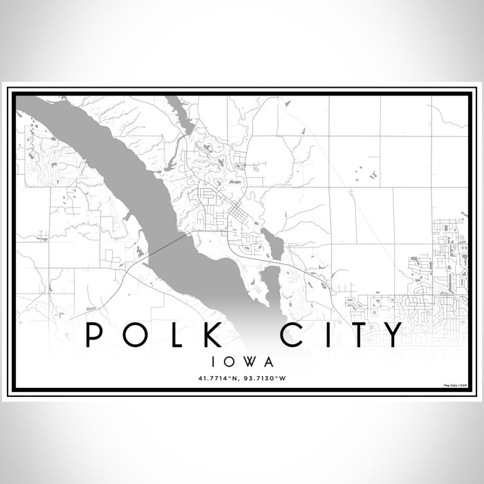 Polk City Iowa Map Print Landscape Orientation in Classic Style With Shaded Background