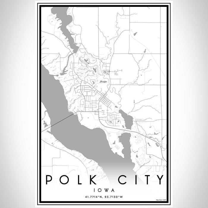 Polk City Iowa Map Print Portrait Orientation in Classic Style With Shaded Background
