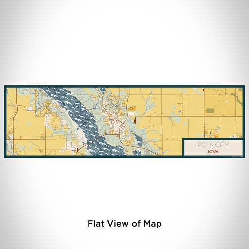 Flat View of Map Custom Polk City Iowa Map Enamel Mug in Woodblock