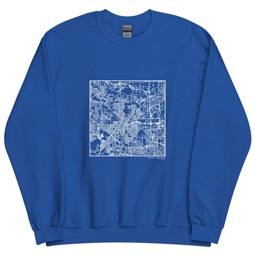 Pontiac Michigan  Map Unisex Crewneck Sweater with City inscription in Royal Blue